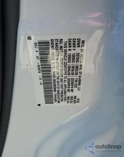 2004 Honda Odyssey Exl из США, поврежденный, VIN 5FNRL18024B009069